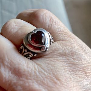 Brighton Sterling Silver and Garnet Ring Sz 8